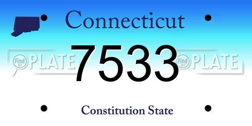 7533 Connecticut License Plate