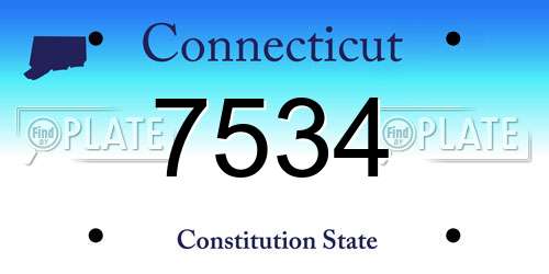 7534 Connecticut License Plate
