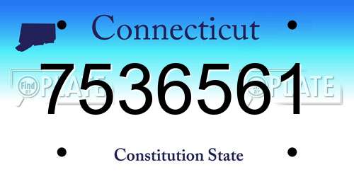 7536561 Connecticut License Plate