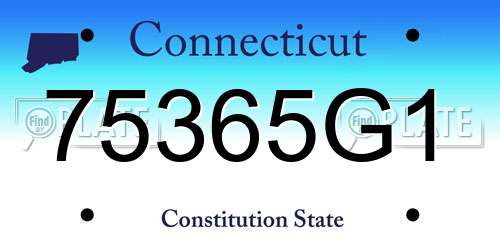 75365G1 Connecticut License Plate