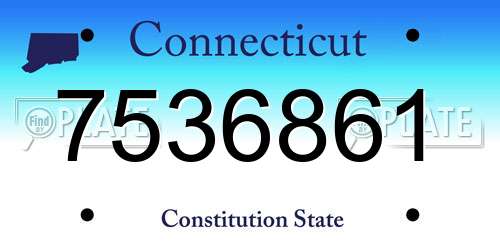 7536861 Connecticut License Plate