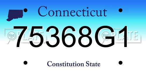 75368G1 Connecticut License Plate