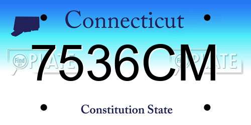 7536CM Connecticut License Plate