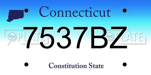 7537BZ Connecticut License Plate