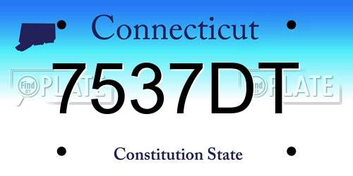 7537DT Connecticut License Plate