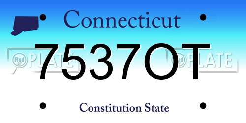 7537OT Connecticut License Plate