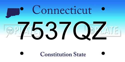 7537QZ Connecticut License Plate