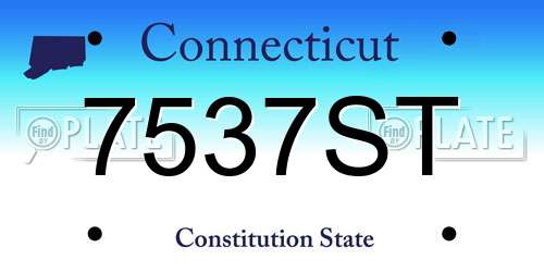 7537ST Connecticut License Plate