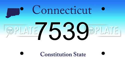 7539 Connecticut License Plate