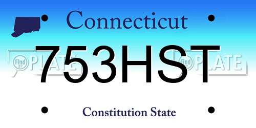 753HST Connecticut License Plate