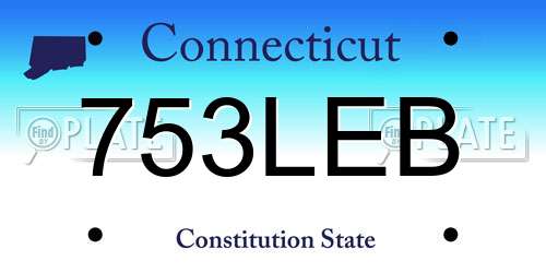 753LEB Connecticut License Plate