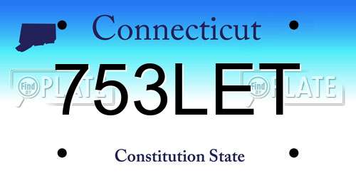 753LET Connecticut License Plate