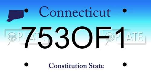753OF1 Connecticut License Plate