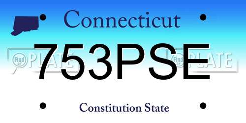 753PSE Connecticut License Plate