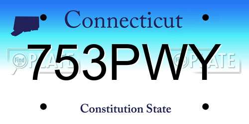753PWY Connecticut License Plate