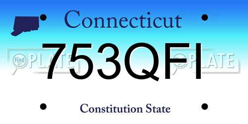 753QFI Connecticut License Plate