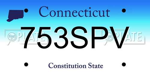 753SPV Connecticut License Plate