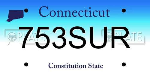 753SUR Connecticut License Plate