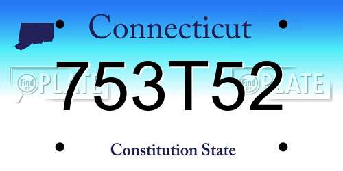 753T52 Connecticut License Plate