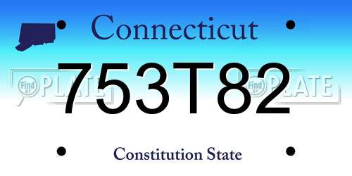 753T82 Connecticut License Plate