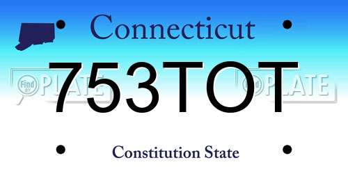 753TOT Connecticut License Plate