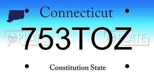 753TOZ Connecticut License Plate