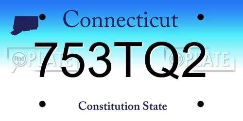 753TQ2 Connecticut License Plate