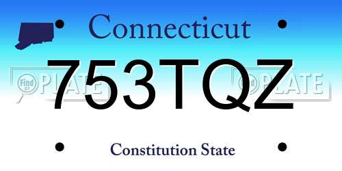 753TQZ Connecticut License Plate