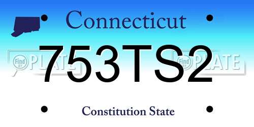 753TS2 Connecticut License Plate
