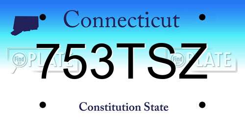 753TSZ Connecticut License Plate