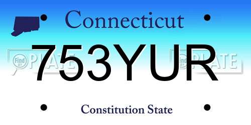 753YUR Connecticut License Plate