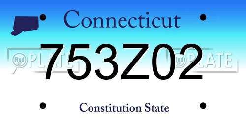 753Z02 Connecticut License Plate