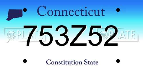 753Z52 Connecticut License Plate