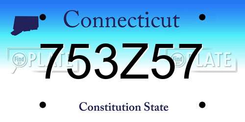 753Z57 Connecticut License Plate