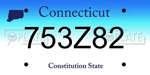 753Z82 Connecticut License Plate