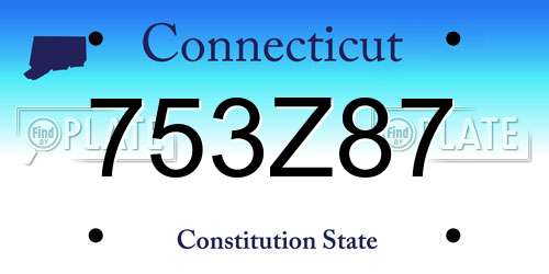 753Z87 Connecticut License Plate