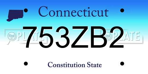 753ZB2 Connecticut License Plate