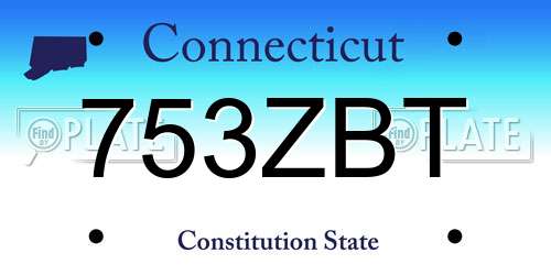 753ZBT Connecticut License Plate