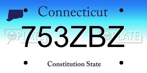 753ZBZ Connecticut License Plate