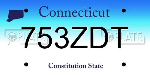 753ZDT Connecticut License Plate