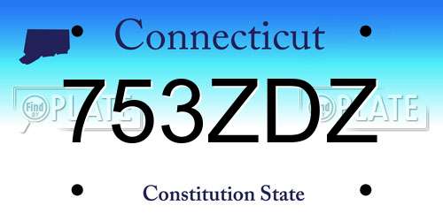 753ZDZ Connecticut License Plate
