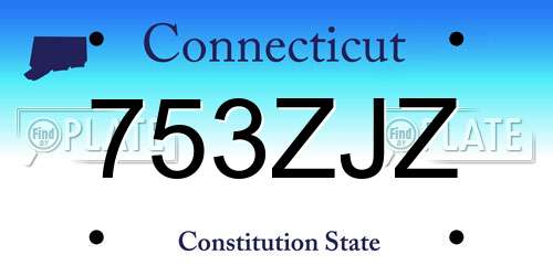 753ZJZ Connecticut License Plate
