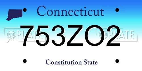 753ZO2 Connecticut License Plate