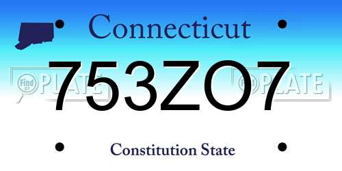 753ZO7 Connecticut License Plate