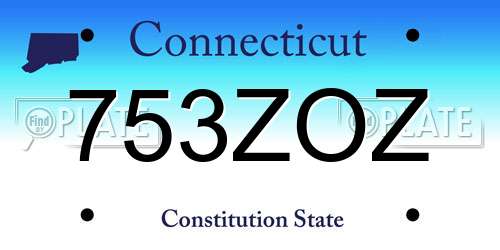 753ZOZ Connecticut License Plate