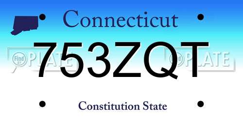 753ZQT Connecticut License Plate