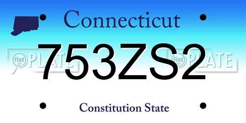 753ZS2 Connecticut License Plate