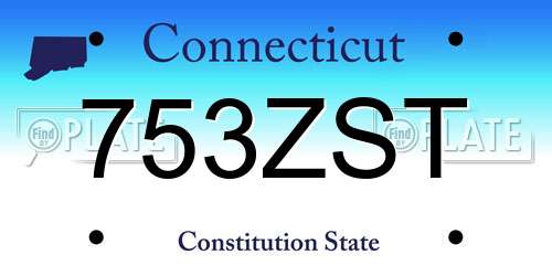 753ZST Connecticut License Plate