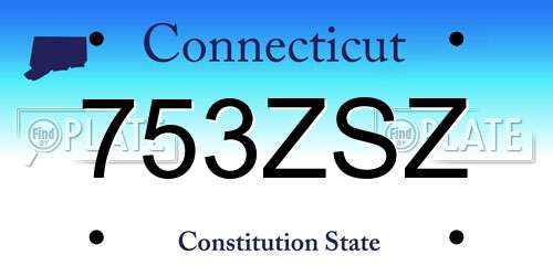 753ZSZ Connecticut License Plate