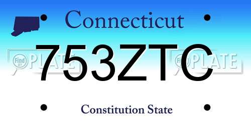 753ZTC Connecticut License Plate
